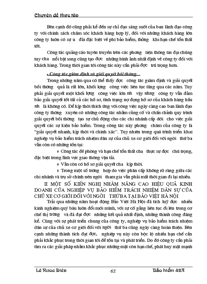 image for page Một số kiến nghị nhằm nâng cao hiệu quả kinh doanh của nghiệp vụ bảo hiểm trách nhiệm dân sự của chủ xe cơ giới đối với người thứ ba tại Bảo Việt Hà Nội