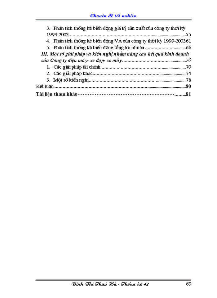 image for page Vận dụng một số phương pháp thống kê để phân tích kết quả hoạt động kinh doanh của công ty Điện máy- Xe đạp- Xe máy