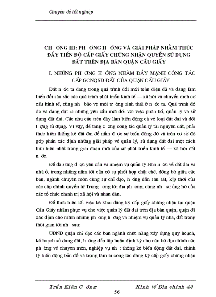 image for page Thực trạng và giải pháp nhằm thúc đẩy việc cấp giấy chứng nhận quyền sử dụng đất trên địa bàn quận Cầu Giấy, thành phố Hà Nội