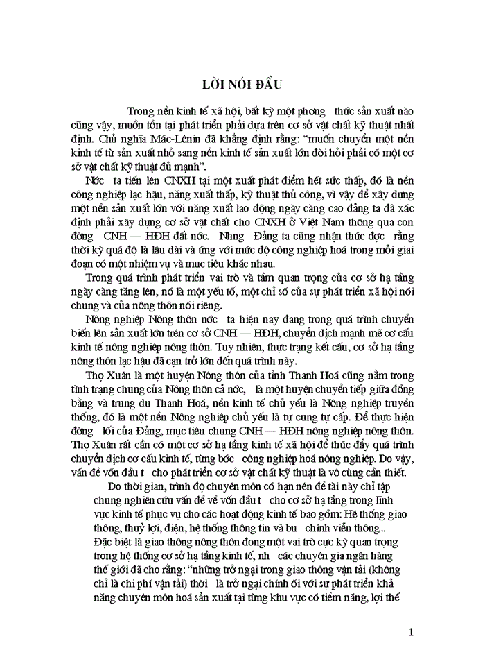 image for page Đánh giá kết quả sử dụng và một số giải pháp nâng cao hiệu quả sử dụng vốn đầu tư cho xây dựng  cơ sở hạ tầng kỹ thuật của huyện Thọ Xuân-Thanh Hoá