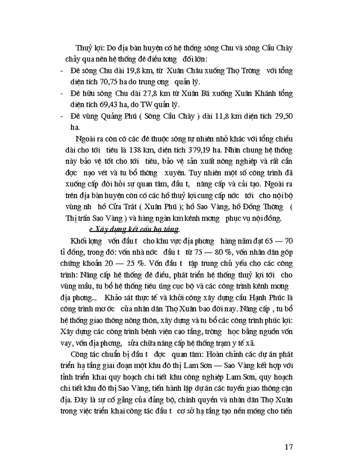 image for page Đánh giá kết quả sử dụng và một số giải pháp nâng cao hiệu quả sử dụng vốn đầu tư cho xây dựng  cơ sở hạ tầng kỹ thuật của huyện Thọ Xuân-Thanh Hoá
