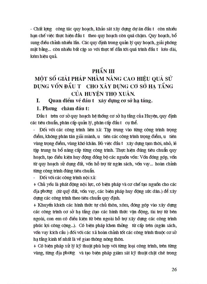 image for page Đánh giá kết quả sử dụng và một số giải pháp nâng cao hiệu quả sử dụng vốn đầu tư cho xây dựng  cơ sở hạ tầng kỹ thuật của huyện Thọ Xuân-Thanh Hoá