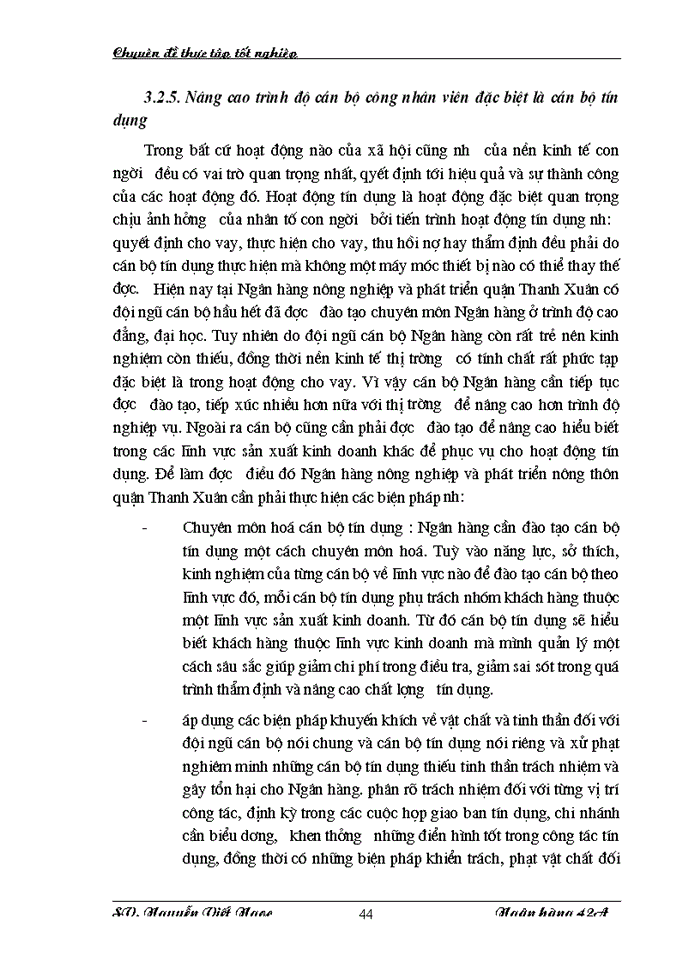 image for page Giải pháp nâng cao chất lượng tín dụng tại Ngân hàng nông nghiệp và phát triển nông thôn quận Thanh Xuân