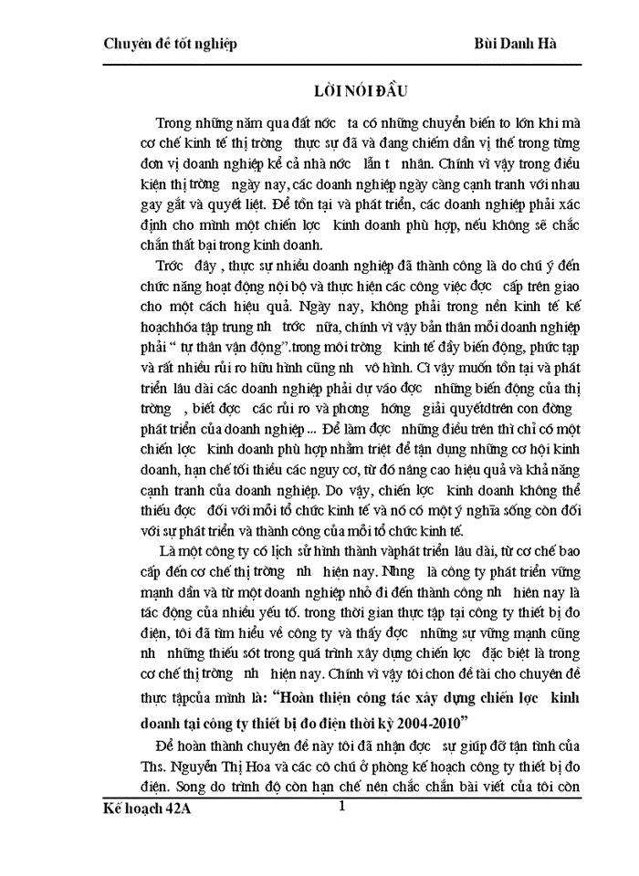 image for page Hoàn thiện công tác xây dựng chiến lược kinh doanh tại công ty thiết bị đo điện thời kỳ 2004-2010