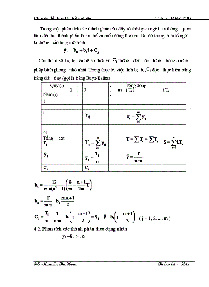 image for page Vận dụng phương pháp dãy số thời gian để phân tích biến động  doanh thu của cửa hàng TMDV Đại La từ năm 2000 đến năm 2003 và dự báo cho năm 2004