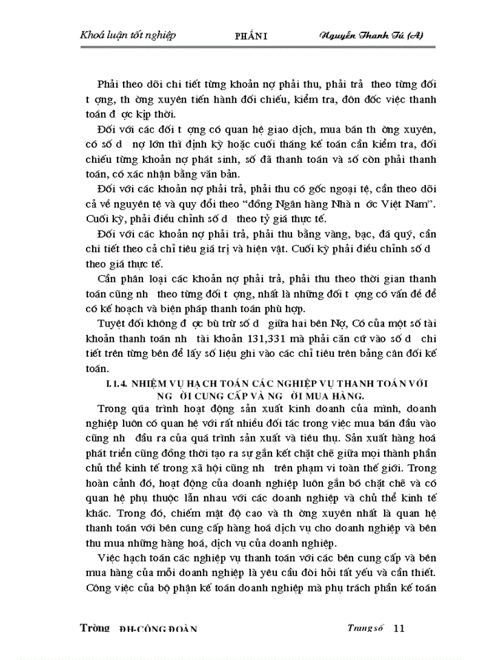 image for page Hoàn thiện công tác kế toán các nghiệp vụ thanh toán với người mua hàng và người cung cấp tại Công ty Dệt vải Công nghiệp Hà Nội