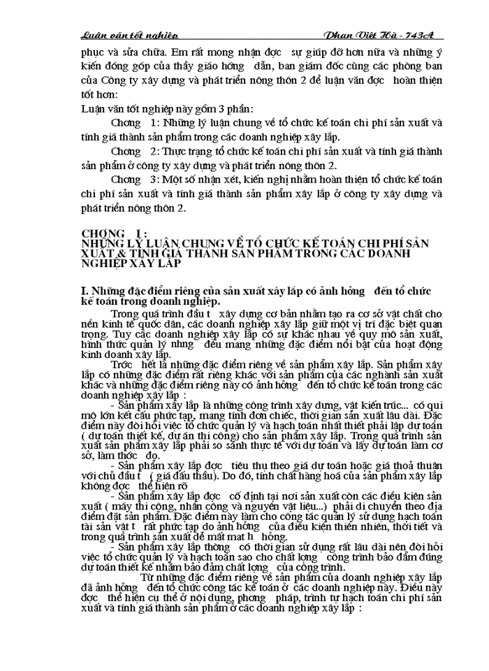 image for page Hoàn thiện công tác kế toán chi phí sản xuất và tính giá thành sản phẩm tại Công ty xây dựng và phát triển nông thôn2