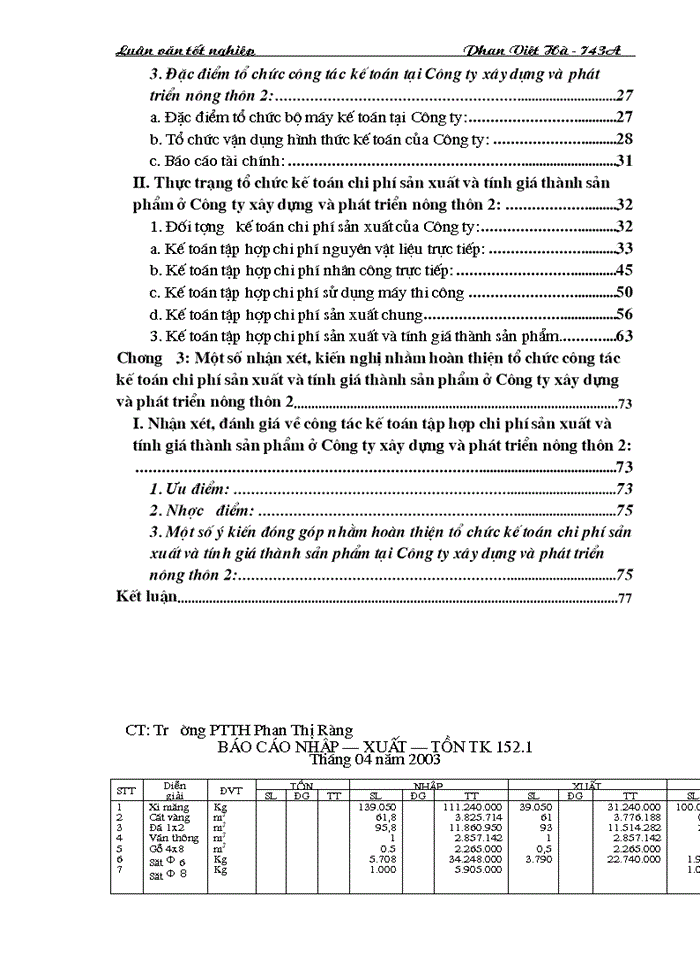 image for page Hoàn thiện công tác kế toán chi phí sản xuất và tính giá thành sản phẩm tại Công ty xây dựng và phát triển nông thôn2