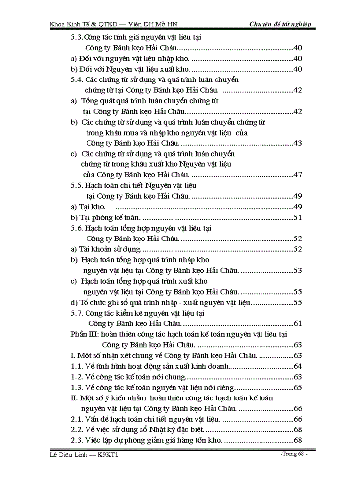 image for page Hoàn thiện công tác hạch toán kế toán nguyên vật liệu tại Công ty Bánh kẹo Hải Châu