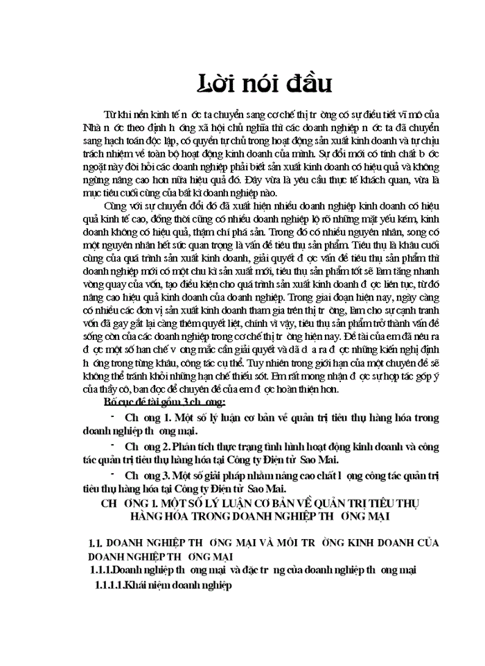 image for page Một số giải pháp nhằm nâng cao chất lượng công tác quản trị tiêu thụ hàng hóa tại Công ty Điện tử  Sao Mai.