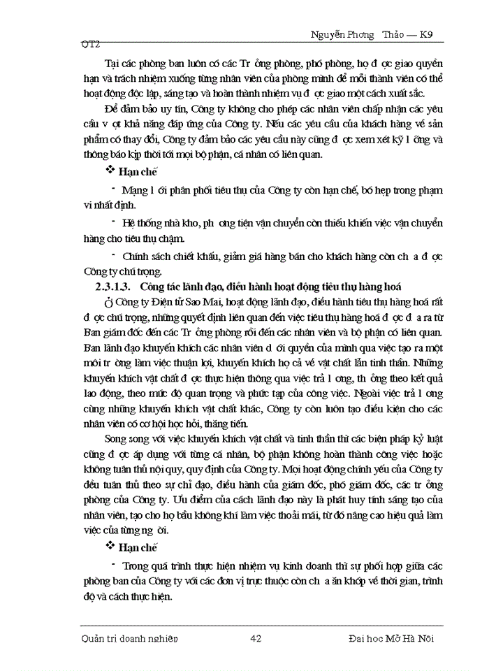 image for page Một số giải pháp nhằm nâng cao chất lượng công tác quản trị tiêu thụ hàng hóa tại Công ty Điện tử  Sao Mai.