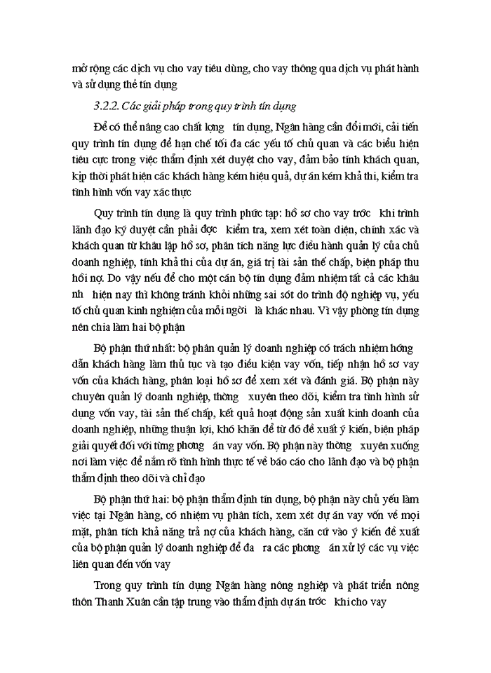 image for page Giải pháp nâng cao chất lượng tín dụng tại Ngân hàng nông nghiệp và phát triển nông thôn quận Thanh Xuân