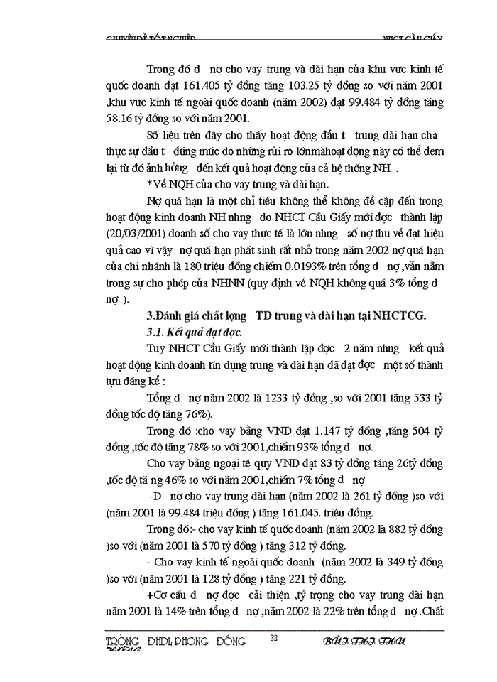 image for page Một số giải pháp mở rộng và nâng cao chất lượng tín dụng trung dài hạn tại NHCT Cầu Giấy