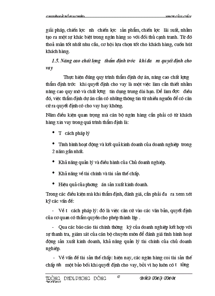 image for page Một số giải pháp mở rộng và nâng cao chất lượng tín dụng trung dài hạn tại NHCT Cầu Giấy