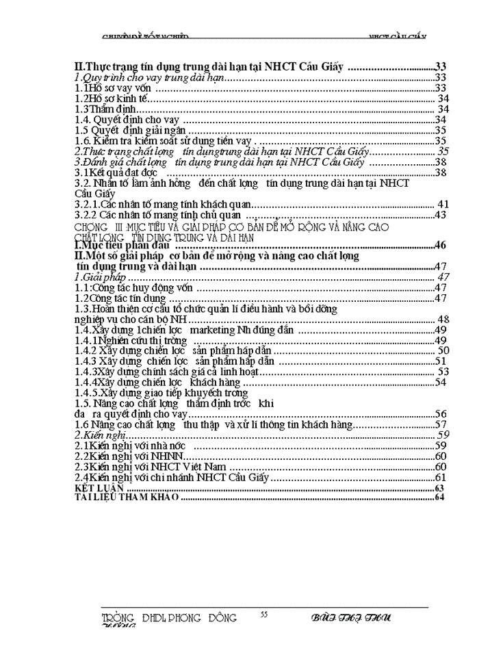 image for page Một số giải pháp mở rộng và nâng cao chất lượng tín dụng trung dài hạn tại NHCT Cầu Giấy