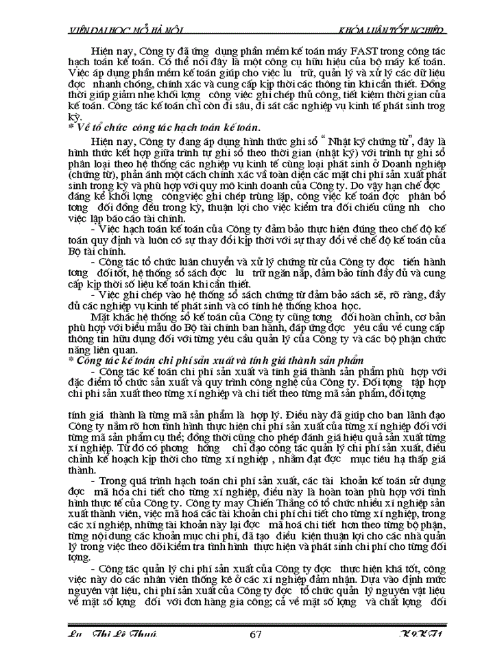 image for page Hoàn thiện kế toán chi phí sản xuất và tính giá thành sản phẩm tại Công ty may Chiến Thắng