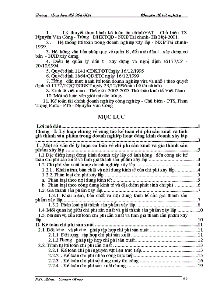 image for page Hoàn thiện công tác kế toán chi phí sản xuất và tính giá thành sản phẩm tại xí nghiệp xây lắp I- công ty xây lắp và sản xuất công nghiệp