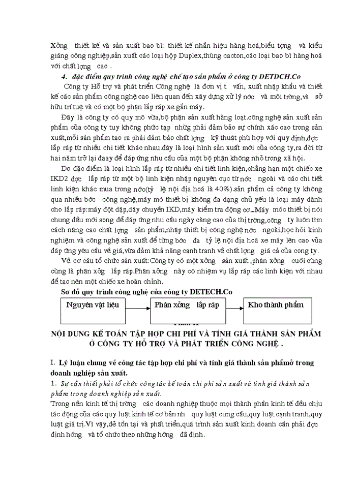 image for page Tổ chức hạch toán chi phí sản xuất và tính giá thành sản phẩm tại công ty hỗ trợ và phát triển công nghệ detech