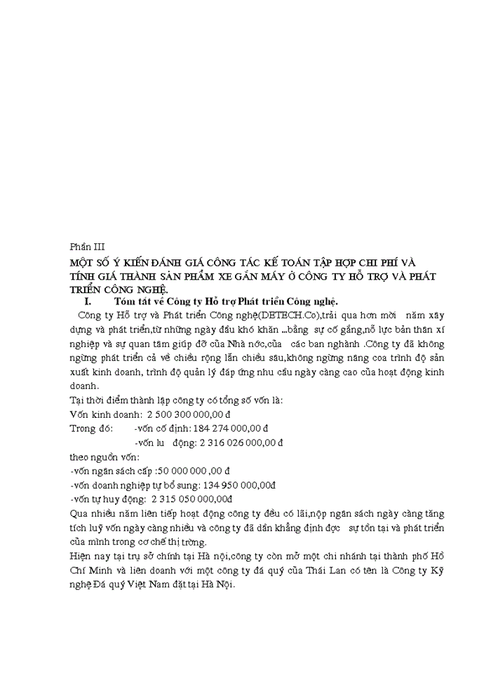 image for page Tổ chức hạch toán chi phí sản xuất và tính giá thành sản phẩm tại công ty hỗ trợ và phát triển công nghệ detech