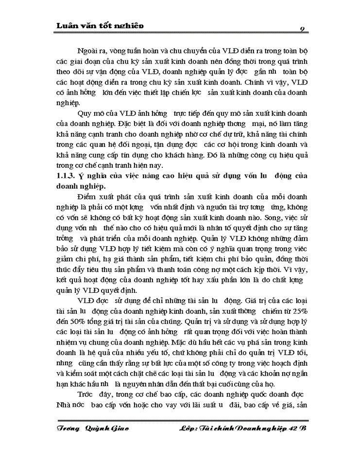 image for page Giải pháp nâng cao hiệu quả sử dụng vốn lưu động tại công ty Xe đạp - Xe máy Đống Đa Hà Nội