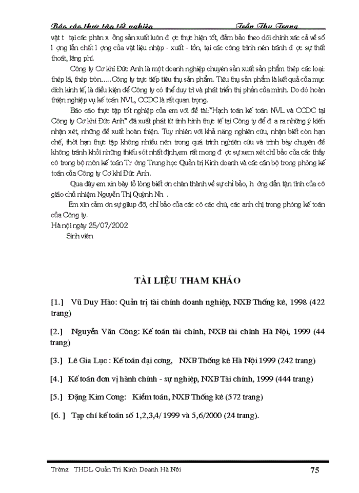 image for page Hạch toán kế toán NVL và CCDC tại Công ty Cơ khí Đức Anh" để viết chuyên đề thực tập tốt nghiệp.