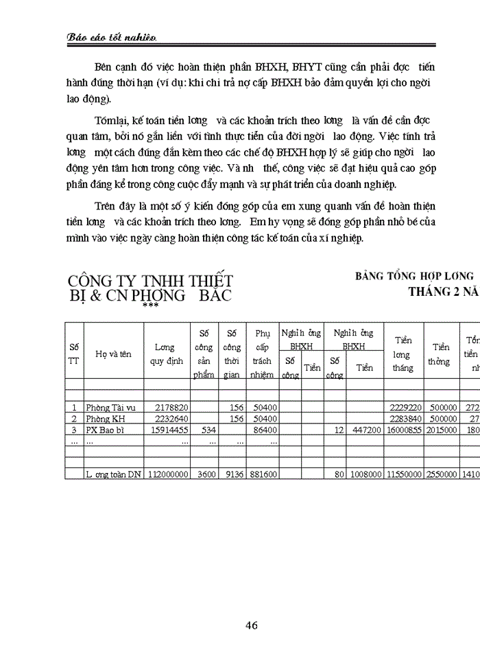 image for page Kế toán tiền lương và các khoản trích theo lương “ tại: CÔNG TY TNHH THIẾT BỊ & CÔNG NGHỆ PHƯƠNG BẮC