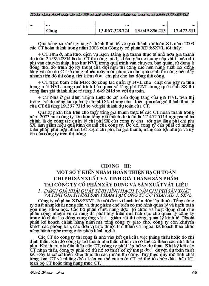 image for page Hoàn thiện hạch toán chi phí sản xuất và tính giá thành sản phẩm tại Công ty cổ phần Xây dựng và Sản xuất vật liệu