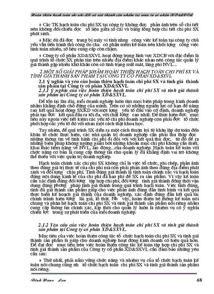 image for page Hoàn thiện hạch toán chi phí sản xuất và tính giá thành sản phẩm tại Công ty cổ phần Xây dựng và Sản xuất vật liệu