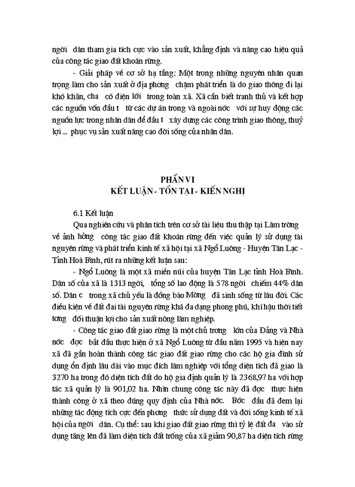 image for page Bước đầu đánh giá tác động của công tác giao đất Lâm nghiệp đến phát triển tài nguyên rừng và kinh tế xã hội trên địa bàn xã Ngổ Luông - huyện Tân Lạc - Tỉnh Hoà Bình