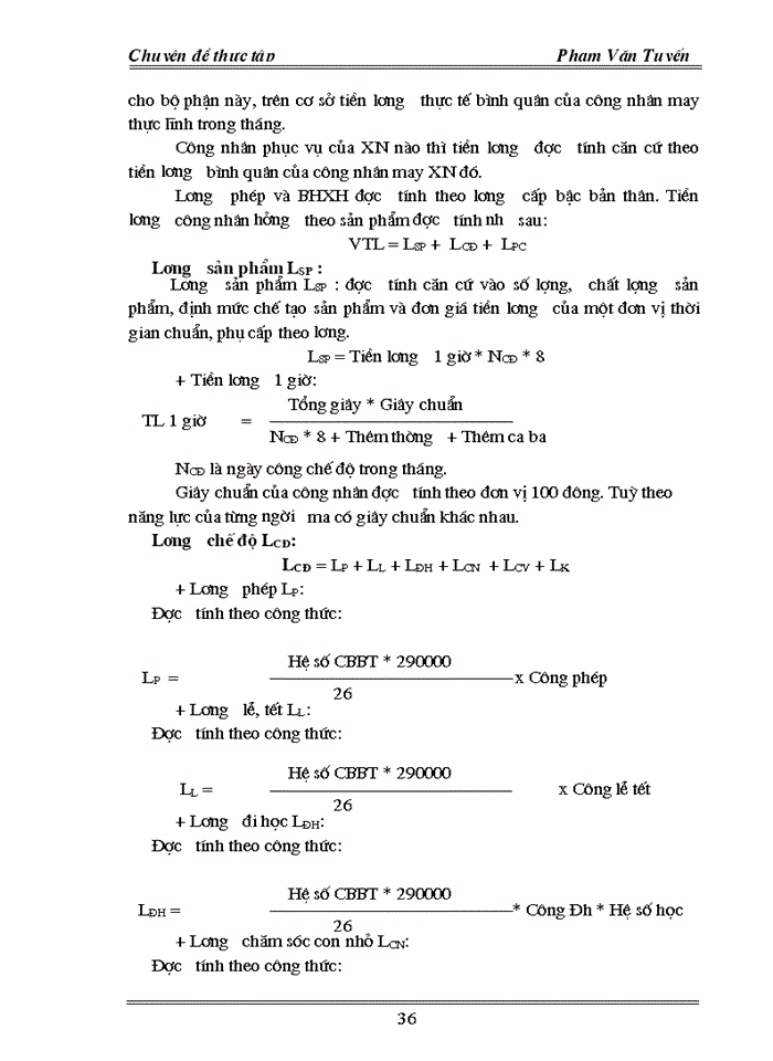image for page Hoàn thiện các hình thức trả lương ở Cty May 10