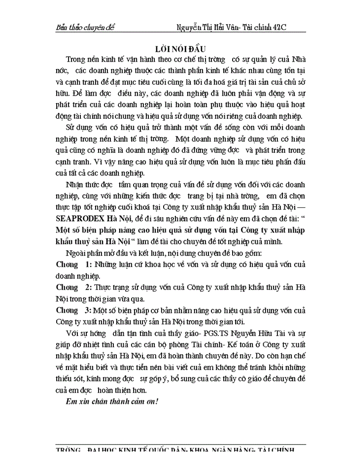 image for page Một số biện pháp nâng cao hiệu quả sử dụng vốn tại Công ty xuất nhập khẩu thuỷ sản Hà Nội