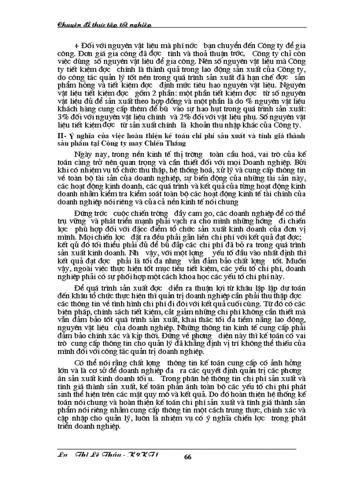 image for page Hoàn thiện kế toán chi phí sản xuất và tính giá thành sản phẩm tại Công ty may Chiến Thắng