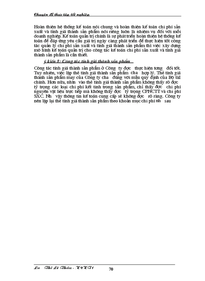 image for page Hoàn thiện kế toán chi phí sản xuất và tính giá thành sản phẩm tại Công ty may Chiến Thắng