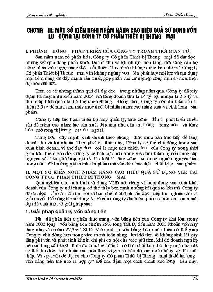 image for page Nâng cao hiệu quả sử dụng vốn lưu động tại Công ty Cổ phần Thiết bị Thương mại