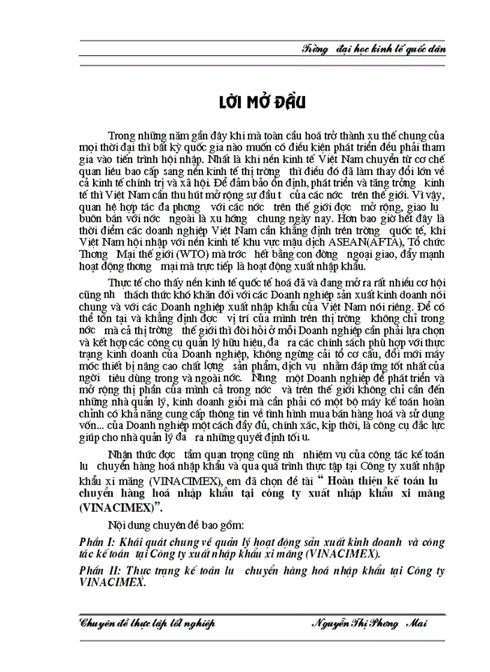 image for page Hoàn thiện kế toán lưu chuyển hàng hoá nhập khẩu tại công ty xuất nhập khẩu xi măng (VINACIMEX)