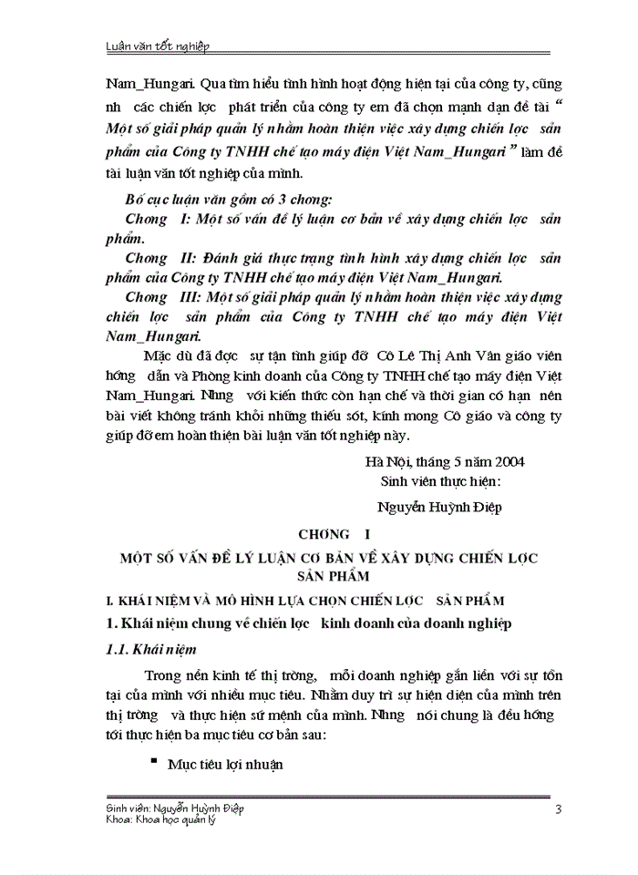 image for page Một số giải pháp quản lý nhằm hoàn thiện việc xây dựng chiến lược sản phẩm của Công ty TNHH chế tạo máy điện Việt Nam_Hungari