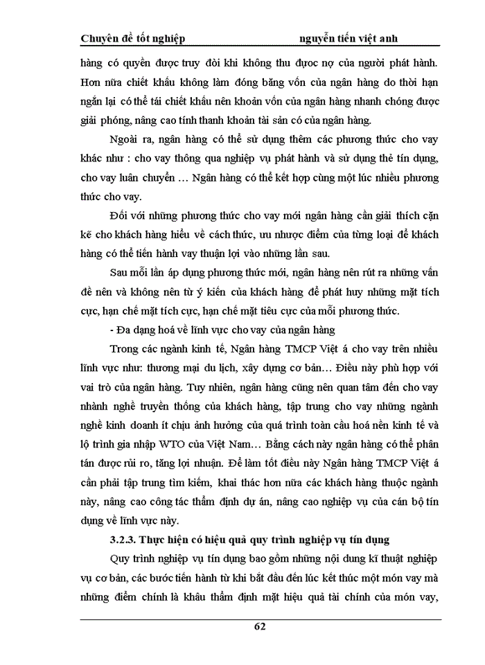 image for page Giải pháp nâng cao chất lượng tín dụng tại Ngân Hàng TMCP Việt á