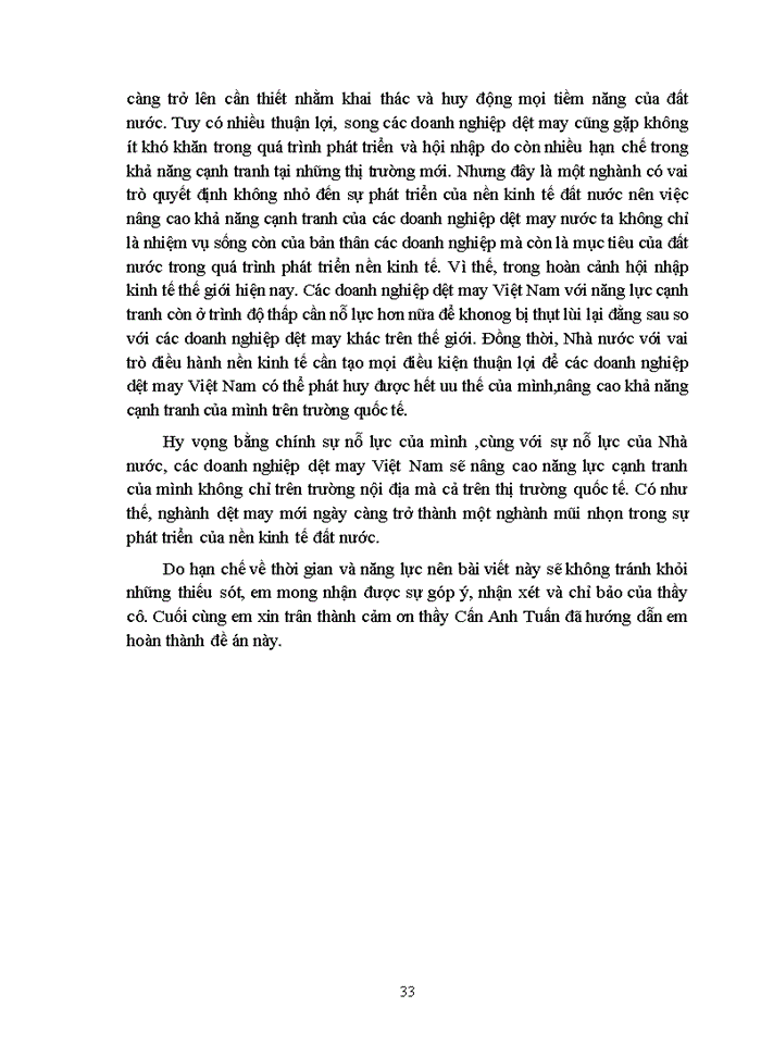 image for page Thực trạng và giải pháp nâng cao khả năng cạnh tranh của các doanh nghiệp dệt may Việt Nam