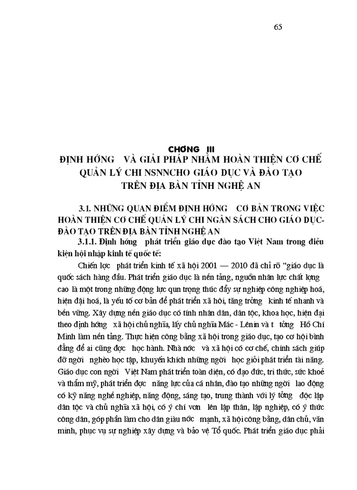 image for page Định hướng và giải pháp nhằm hoàn thiện cơ chế quản lý chi NSNNcho giáo dục và đào tạo trên địa bàn tỉnh Nghệ An