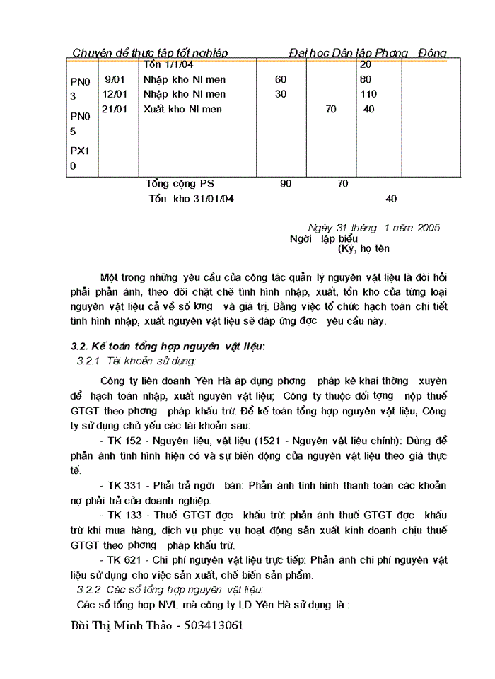 image for page Kế toán nguyên vật liệu tại Công ty cổ phần khoáng sản viglacera