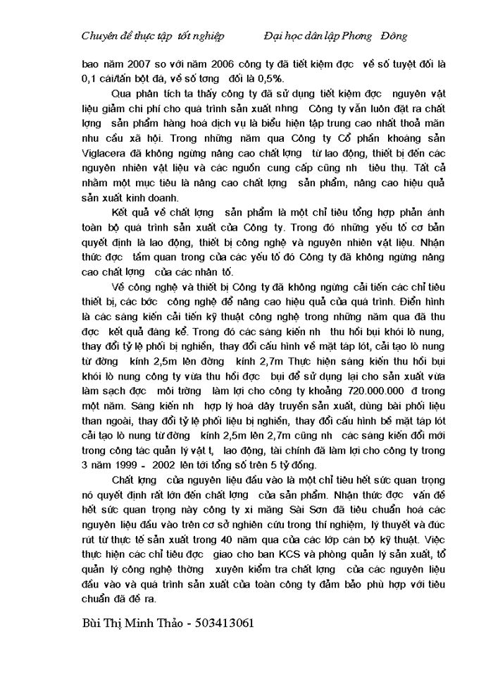 image for page Kế toán nguyên vật liệu tại Công ty cổ phần khoáng sản viglacera