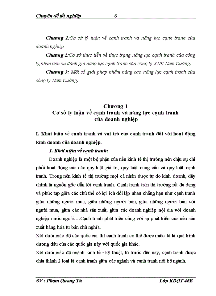 Giải pháp nâng cao năng lực cạnh tranh của công ty xuất nhập khẩu Nam Cường.