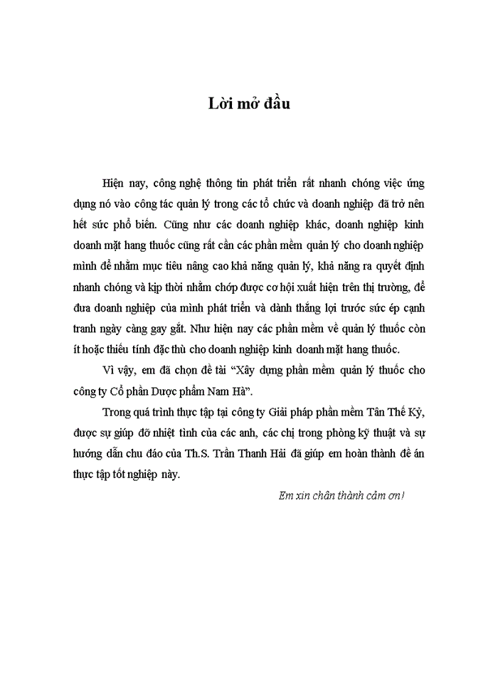 image for page Xây dựng phần mềm quản lý thuốc cho công ty Cổ phần Dược phẩm Nam Hà