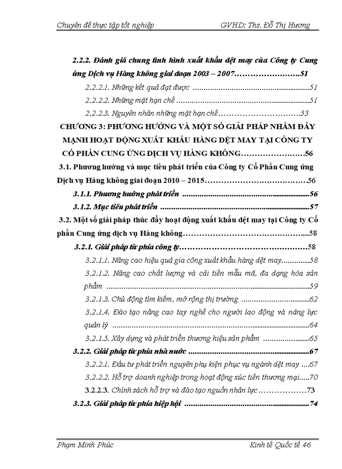 Đẩy mạnh hoạt động xuất khẩu hàng dệt may tại công ty cổ phần cung ứng dịch vụ hàng khễng trong điều kiện hội nhập kinh tế quốc tế