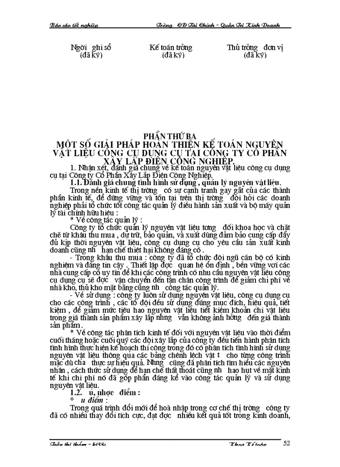 image for page Kế toán Nguyên vật liệu – Công cụ dụng cụ tại Công ty Cổ Phần Xây Lắp Điện Công Nghiệp.