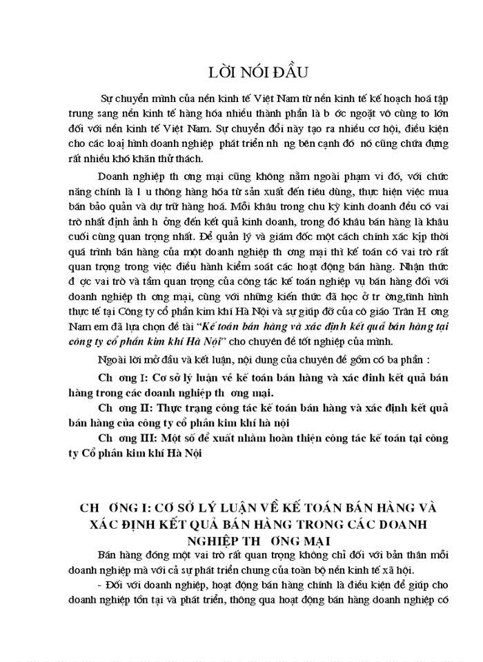 image for page Kế toán bán hàng và xác định kết quả bán hàng tại công ty cổ phần kim khí Hà Nội