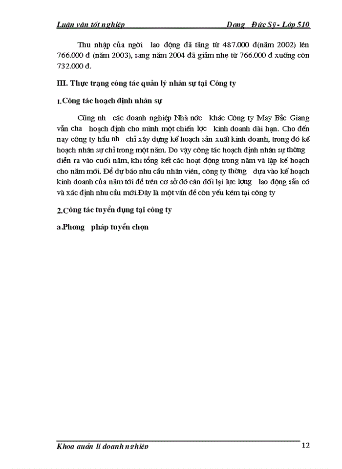 image for page Một số giải pháp nhằm hoàn thiện công tác Quản lý nhân sự tại công ty May Bắc Giang