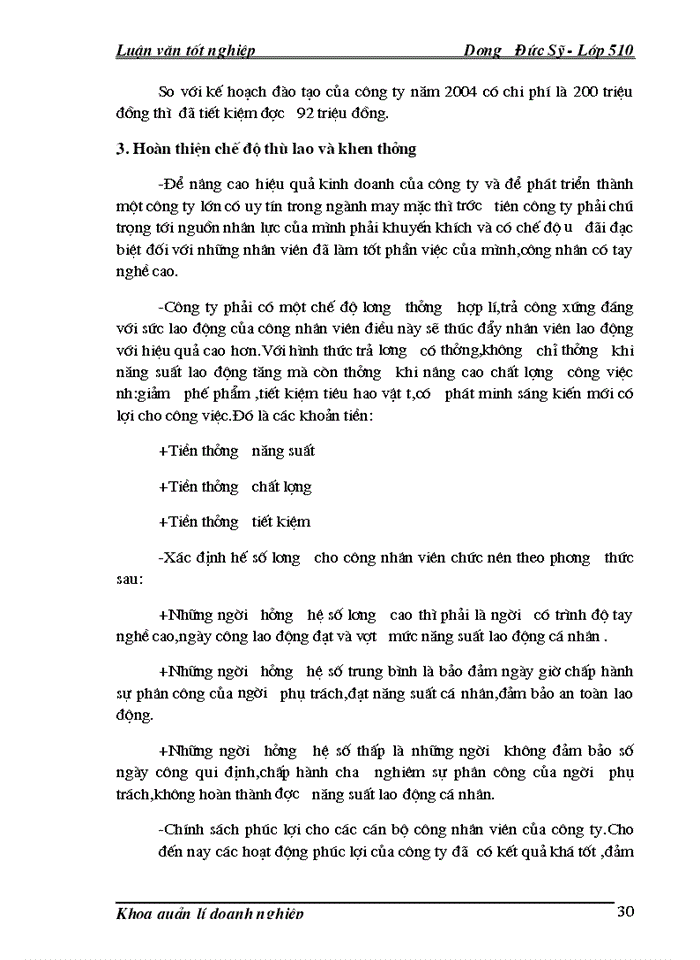image for page Một số giải pháp nhằm hoàn thiện công tác Quản lý nhân sự tại công ty May Bắc Giang