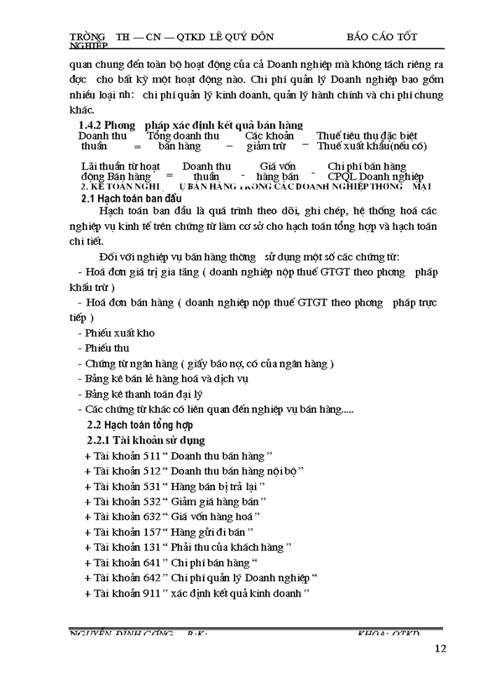 image for page Hoàn thiện kế toán nghiệp vụ bán và xác định kết quả bán hàng ở công ty cổ phần sản xuất dịch vụ  xuất nhập khẩu Từ Liêm