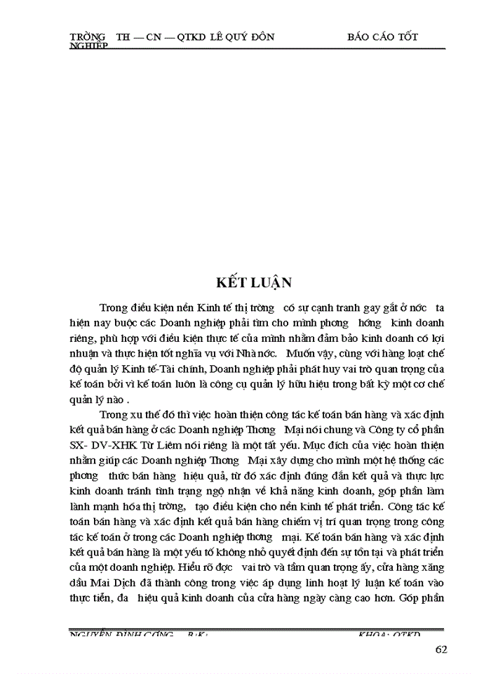 image for page Hoàn thiện kế toán nghiệp vụ bán và xác định kết quả bán hàng ở công ty cổ phần sản xuất dịch vụ  xuất nhập khẩu Từ Liêm